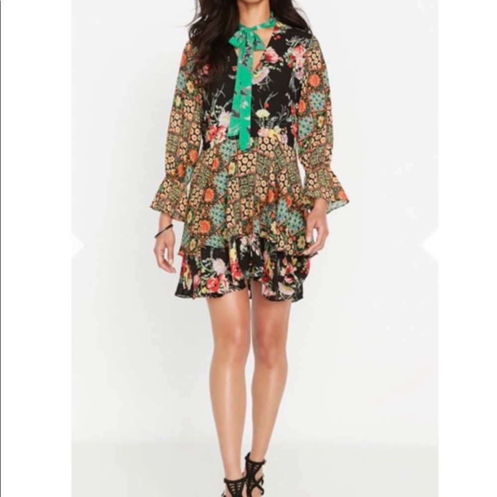 Buffalo floral dress with sleeves
